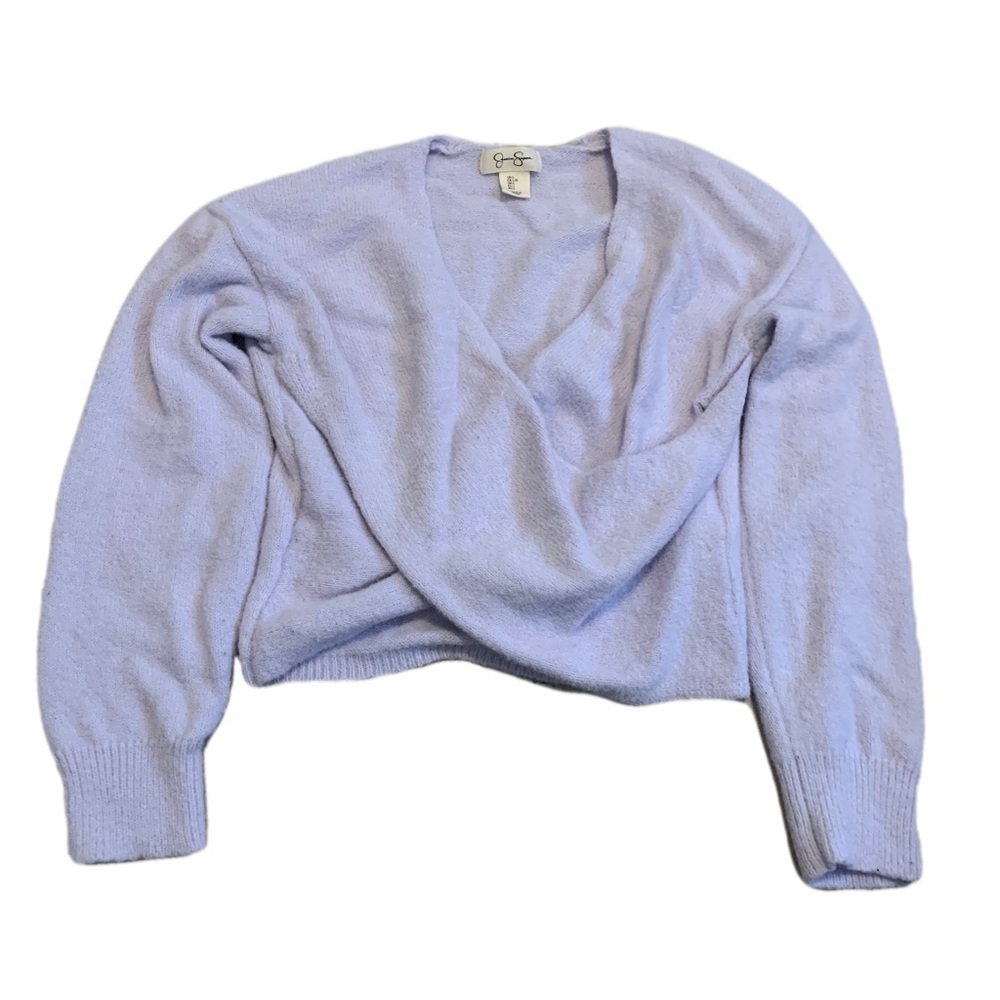 Jessica Simpson Lavender Criss-Cross Wrap Sweater - Size L